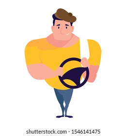 driver person design, Worker professional working occupation job corporate employee and service theme Vector illustration