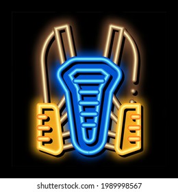 driver protective equipment neon light sign vector. Glowing bright icon driver protective equipment sign. transparent symbol illustration