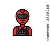 Driver, Racer Icon Logo Illustration Vector Isolated. Avatar, Character, and Profession Icon-Set. Suitable for Web Design, Logo, App, and UI. Editable Stroke and Pixel Perfect. EPS 10.