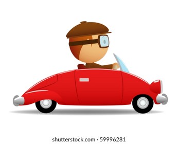 Driver in the red car