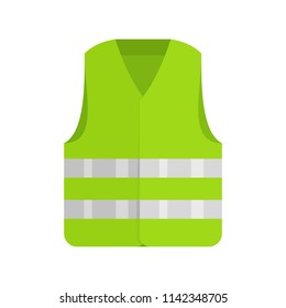Driver reflective vest icon. Flat illustration of driver reflective vest vector icon for web isolated on white