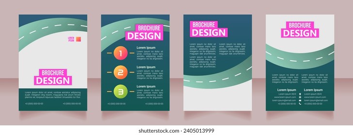 Driver rehabilitation program blank brochure design. Template set with copy space for text. Premade corporate reports collection. Editable 4 paper pages