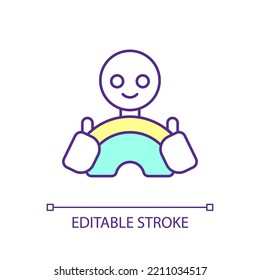 Driver RGB color icon. Person who operates vehicle. Steering wheel. Chauffeur occupation. Transport driving. Isolated vector illustration. Simple filled line drawing. Editable stroke. Arial font used
