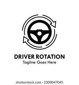 driver rotation design logo template illustration