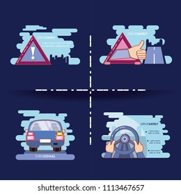 driver safely campaign set icons