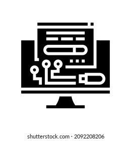 Driver Software Glyph Icon Vector. Driver Software Sign. Isolated Contour Symbol Black Illustration