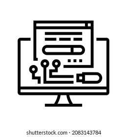 Driver Software Line Icon Vector. Driver Software Sign. Isolated Contour Symbol Black Illustration