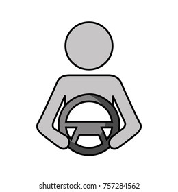 driver at steering wheel autonomous design