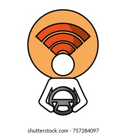 driver at steering wheel signal autonomous design