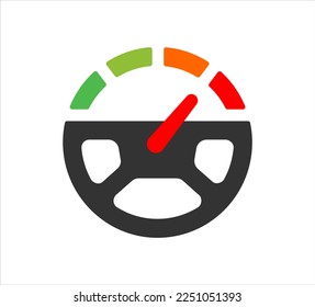 Driver steering wheel speedometer speed sensor icon