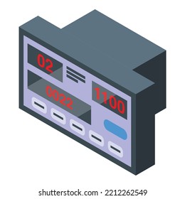 Driver Taximeter Icon Isometric Vector. Money Cab. Auto Display