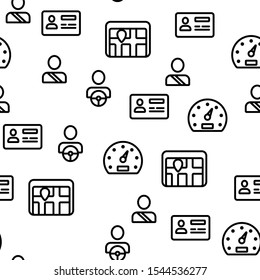 Driver Vector Seamless Pattern Thin Line Illustration