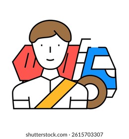driver worker line icon vector. driver worker sign. isolated symbol illustration