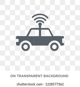 Driverless autonomous car icon. Trendy flat vector Driverless autonomous car icon on transparent background from Artificial Intelligence, Future Technology collection. 