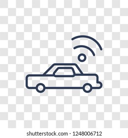 Driverless autonomous car icon. Trendy linear Driverless autonomous car logo concept on transparent background from Artificial Intellegence and Future Technology collection