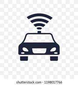 Driverless autonomous car transparent icon. Driverless autonomous car symbol design from Future technology collection.