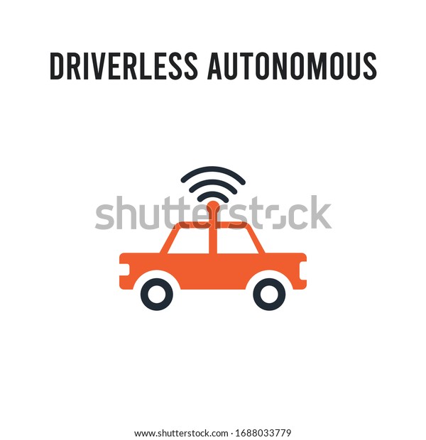 Driverless autonomous car vector icon on\
white background. Red and black colored Driverless autonomous car\
icon. Simple element illustration sign symbol\
EPS