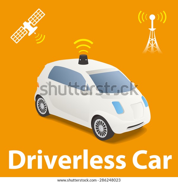Driverless Car (autonomous vehicle) Image\
Illustration,\
vector