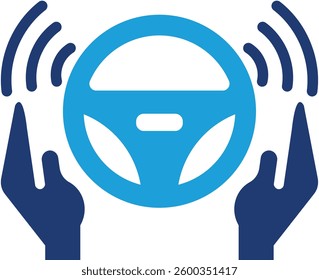 Driverless Car Icon Element For Design