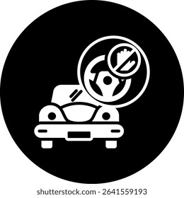 Driverless Car Icon Element For Design