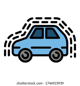 Icono de coche sin conductor. Icono del vector del coche sin conductor para el diseño web aislado en fondo blanco