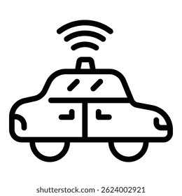 Driverless car icon. Outline Driverless car vector icon for web design isolated on white background