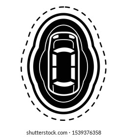 Driverless car top view icon. Simple illustration of driverless car top view vector icon for web design isolated on white background