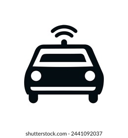 Driverless car and vehicle icons of self driving automobile