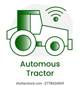 Driverless Farming Tractor Line Icon for Modern Agriculture