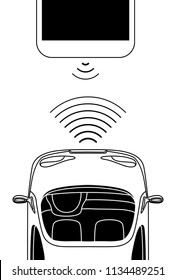 Driverless robotic car concept, view from above