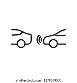 Driverless robotic car shape concept vector illustration.