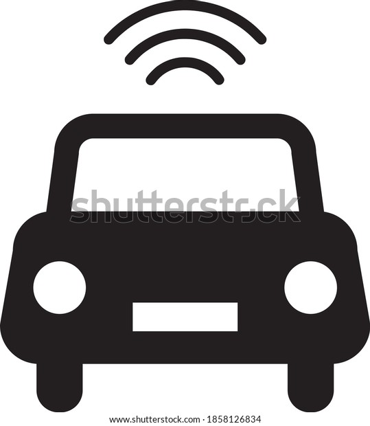 Driverless\
self-driving car or autonomous vehicle icon or symbol in vector.\
Simple and easily understandble\
illustration.