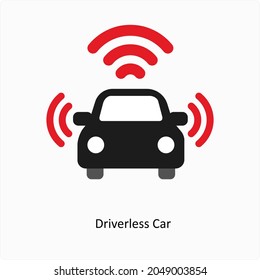 Icono o concepto de auto inteligente o sin conductor