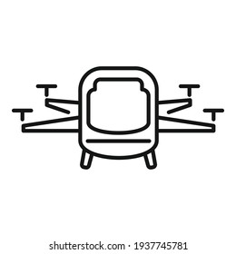 Driverless taxi drone icon. Outline Driverless taxi drone vector icon for web design isolated on white background