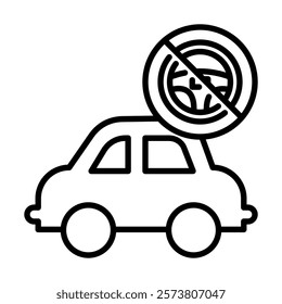 Driverless Transport icon line vector illustration