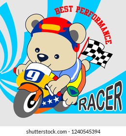 the driver's bear cartoon vector illustartion