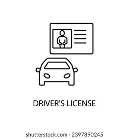 Driver's license concept line icon. Simple element illustration.Driver's license concept outline symbol design.