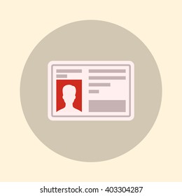 Driver's license, license for driving a vehicle. Icon vector illustration, color.