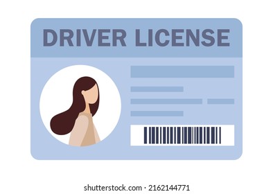 Driver's license icon. Identity card, identity verification, personal data. Vector flat illustration 
