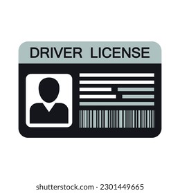 Driver's license icon, plastic card mockup, document identification.
