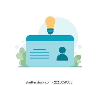 Driver's license, id card, plastic card, badge icon. Creative vector illustration