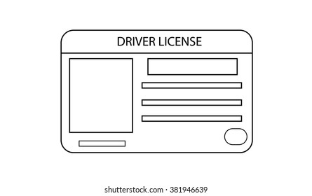 Driver's license identification card line art icon. ID Driver Card. 