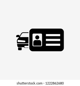 Driver's license identification icon. Driver's license symbol. Flat design. Stock - Vector illustration