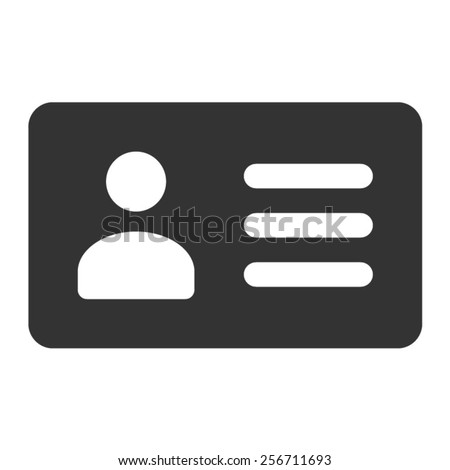 Driver's license identification / ID card flat vector icon for apps and websites