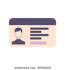 Driver's license isolated on white background. Driver's license vector flat icon. Man driving license