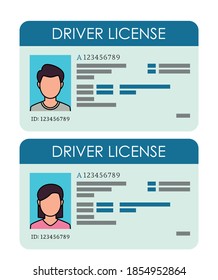 plantilla de licencia de conducir con rostro de hombre y mujer. ilustración vectorial aislada en fondo blanco