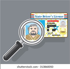 Driver's License under Magnifying glass