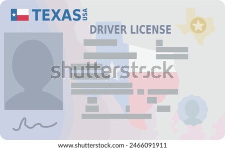 Driver's license from the US state of Texas in flat design style (cut out)