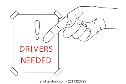 Drivers Needed. Car company hiring a workers. Cars and Trucks logistics business concept. Vector illustration