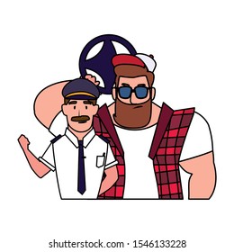 drivers persons design, Worker professional working occupation job corporate employee and service theme Vector illustration